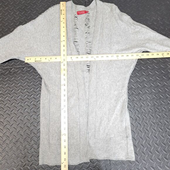 N:Philanthropy Distressed Cardigan Tunic Sweater XS S Gray Wool Modal Cashmere - Picture 5 of 9